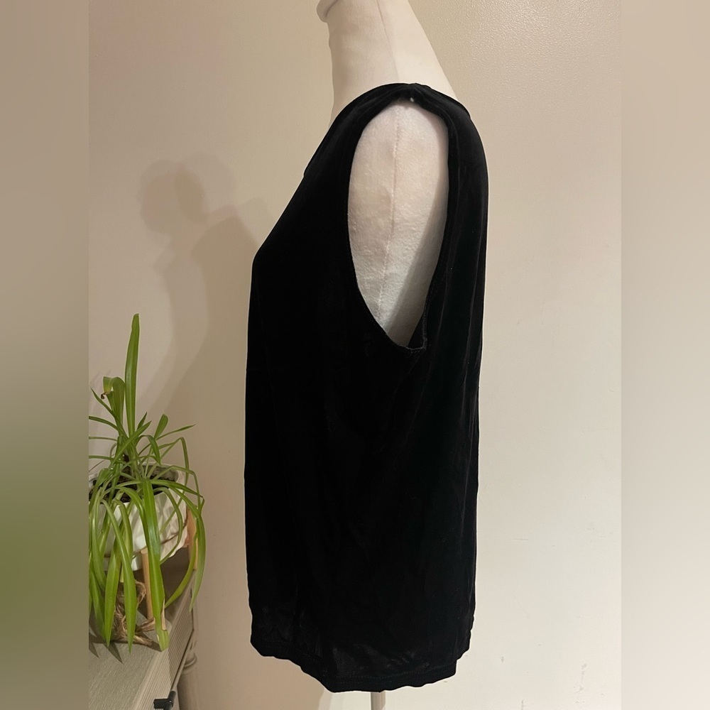 Caribou Black Velvet Sleeveless Top XL – Goth Witchy Minimal Dark Aesthetic - Picture 4 of 10